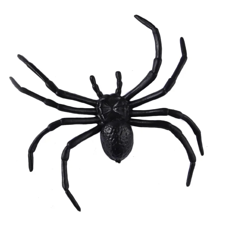 1PC Black Spider Halloween Party Decoration Prank Simulation Novelty Toy Haunted House Bar Home Decor Plastic Fake Spider