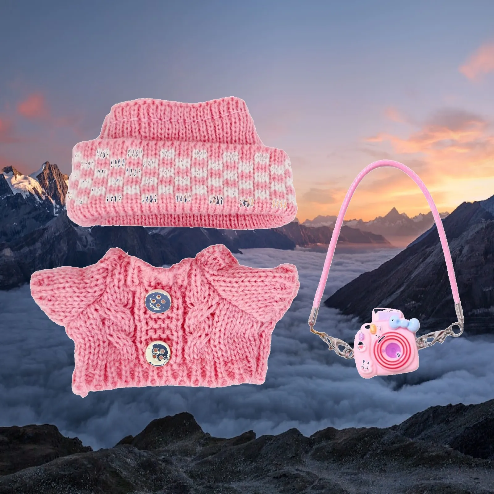 Doll Costume Collection Featuring Sweater And Beanie for 15 Cm/17 Cm Dolls