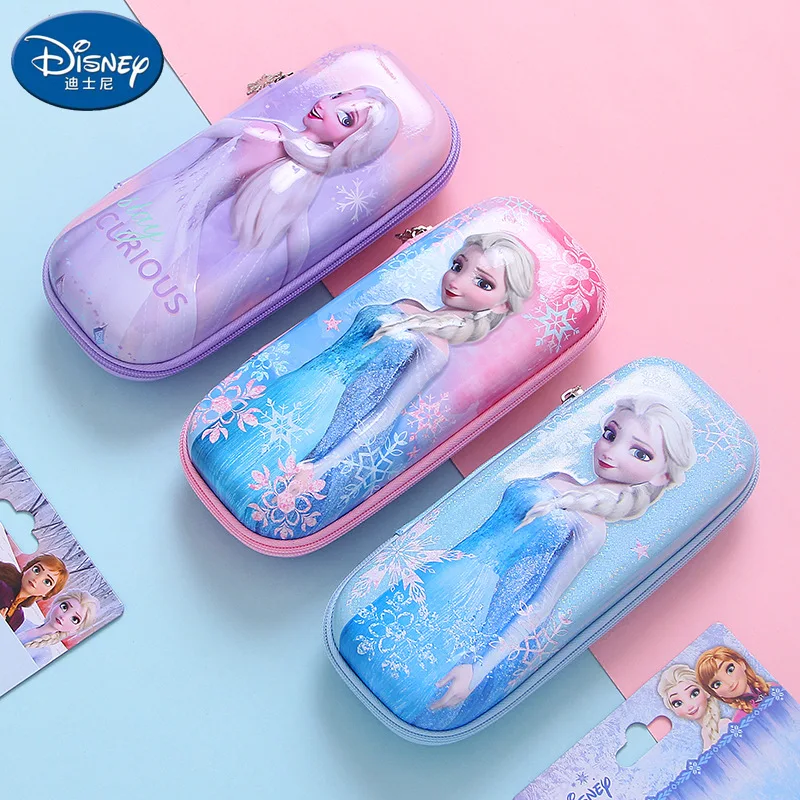 Disney Frozen Elsa Princess Pencil Case MINISO Anime Cartoon Cute School Supplies Fashion Cosmetic Bag Girl&Child Holiday Gifts