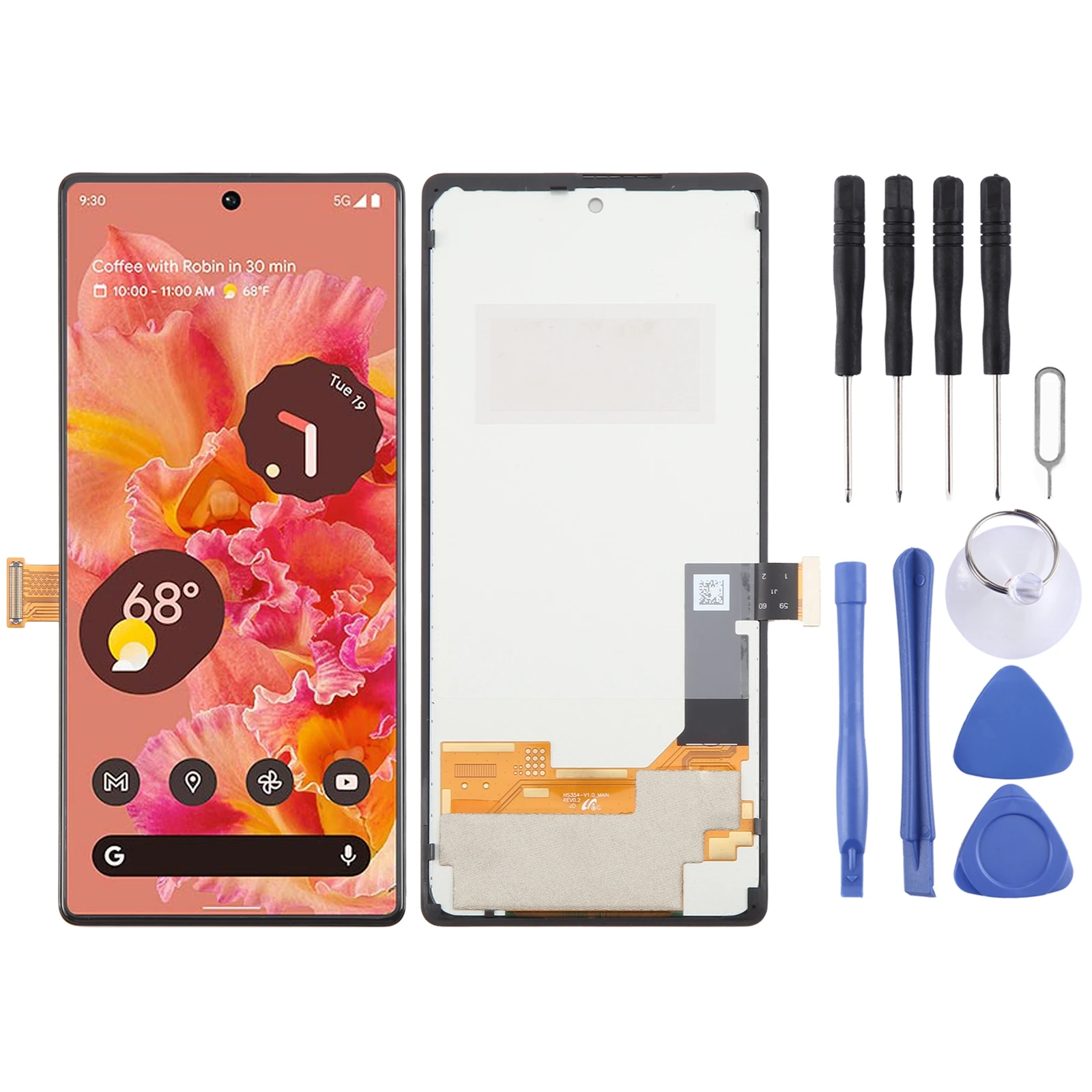 For Google Pixel 6 GB7N6 G9S9B16 G9S9B TFT LCD Screen Digitizer Full Assembly, Not Supporting Fingerprint Identification