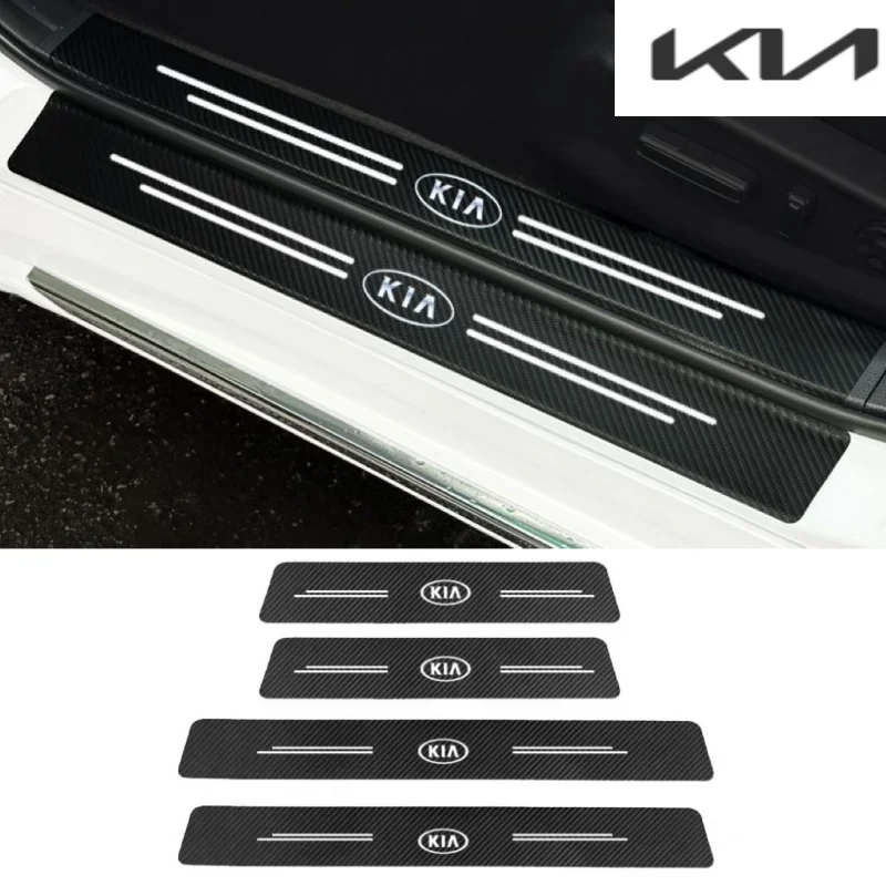 

Car threshold carbon fiber sticker is suitable for KIA rio Sorento CROSS K2 K3 K5 logo car threshold car accessories protection.