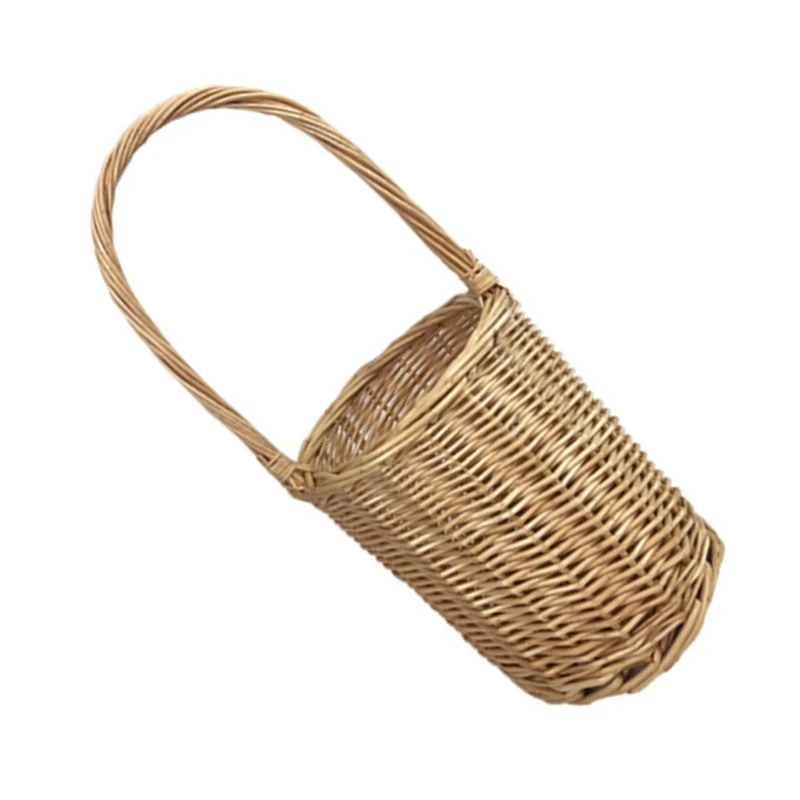  Natural Basket for Flower Display and Light Home Storage, Open Accent Piece for Entryway, Shelf, and Window Display