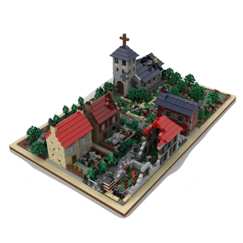 MOC słynny Model Diorama w mikroskali klocki do budowy kolekcja architektury z widokiem ulicy zabawkowe prezenty