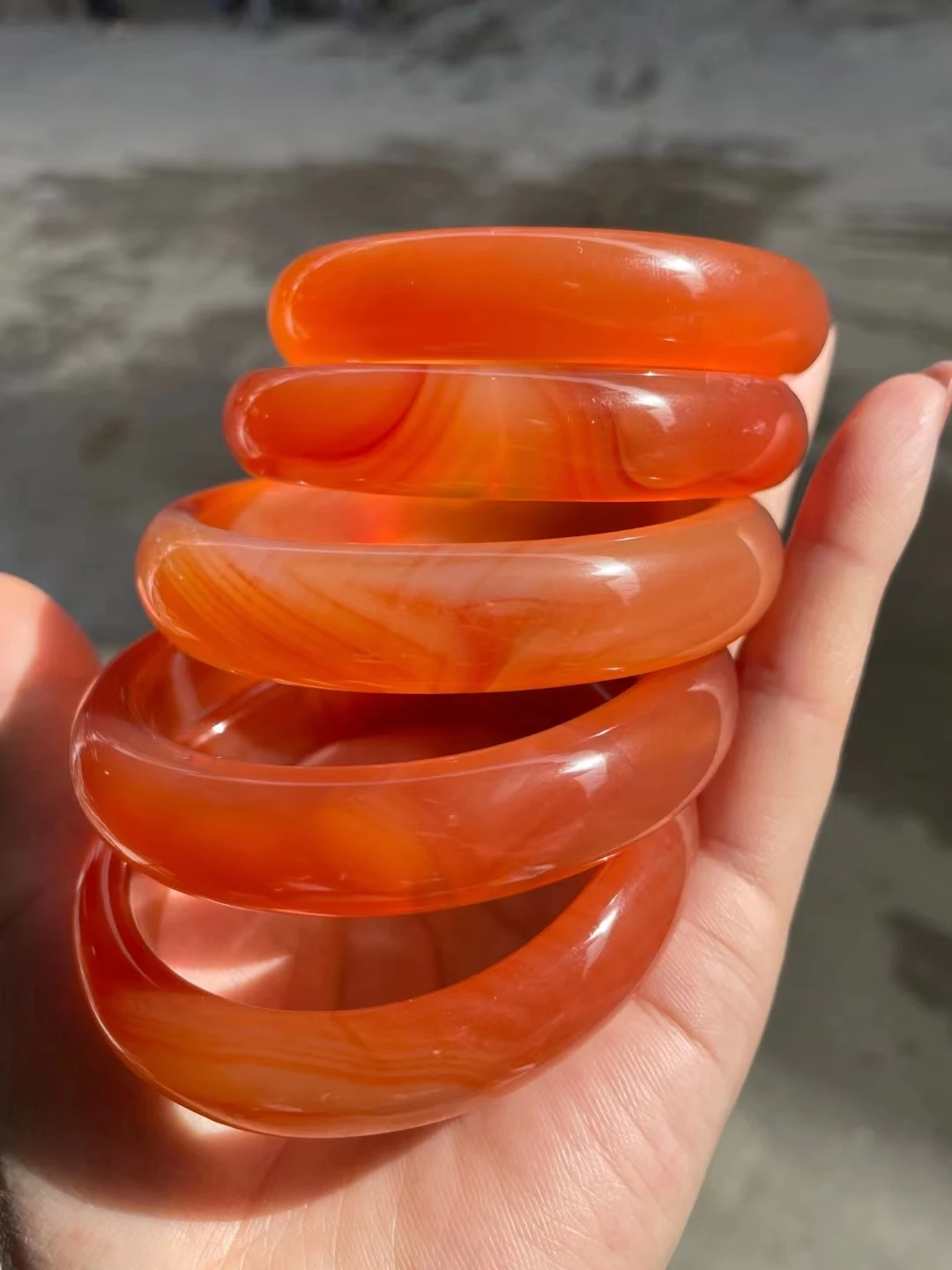 Latest Natural Orange Agate Chalcedony Bracelet Exquisite Passionate Jade Bangle FashionJewelry Accessory