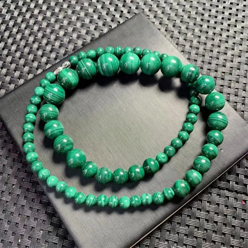 Natural Malachite Necklace Sweater Healing Fengshui Stone Chain Jewelry Accessories Gift 1PCS 5-12MM