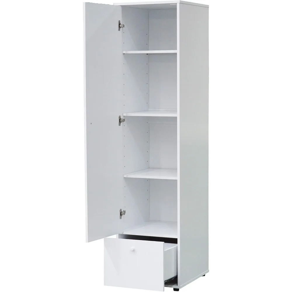 خزانة ملابس بيضاء طويلة لخزانة الملابس مع مساحة واسعة للملابس والإكسسوارات #4