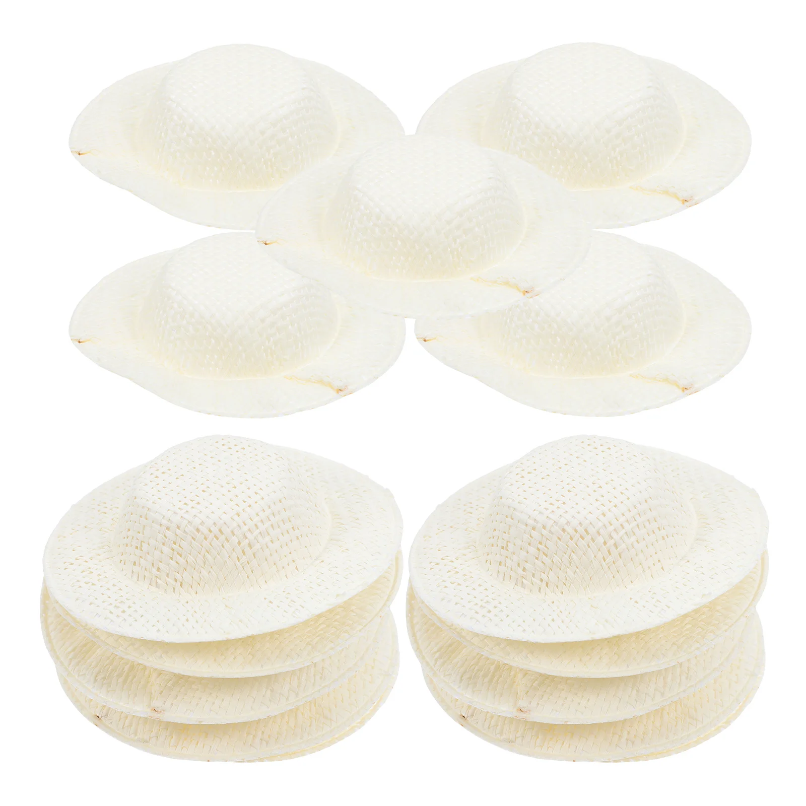 15 stuks miniatuur geweven hoeden imitatie stro mini hoeden ambachtelijke materiaal DIY handgemaakte poppenhuis accessoires kleine hoed