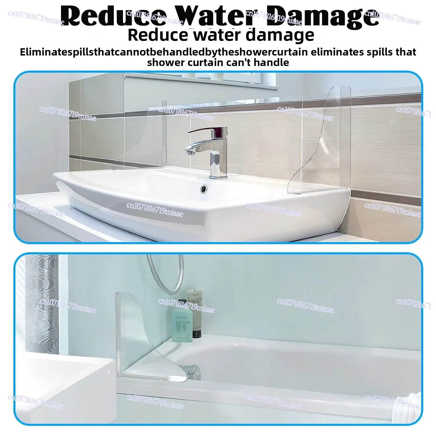 Bathtub Wash Basin Vegetable Basin Waterproof Splash Baffle Shower Splash Board Bathtub Sink