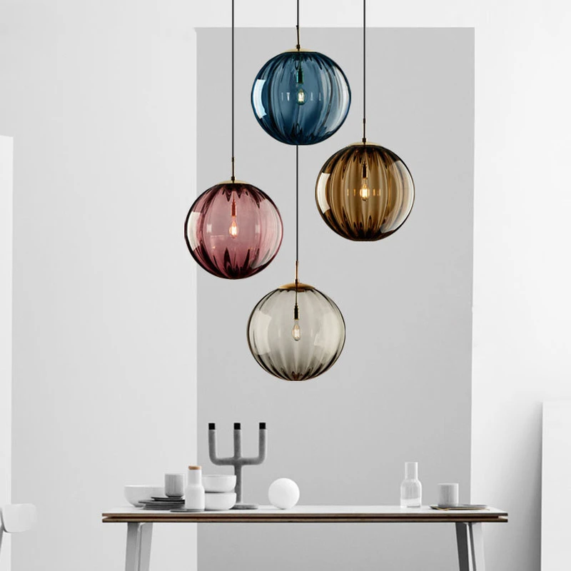 Imagem -02 - Modern Nordic Glass Ball Led Pendant Light Hanglamp para Quarto Sala de Jantar Bar Decor Luminária Suspensão Luminárias