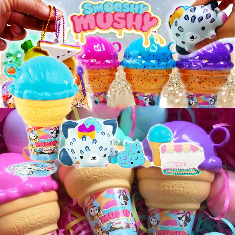 Original Smooshy Mooshy Creamery Cute Fragrant Ice Cream Ice Cream Cup Dolls Accessories Girls Play House Toys Holiday Gifts