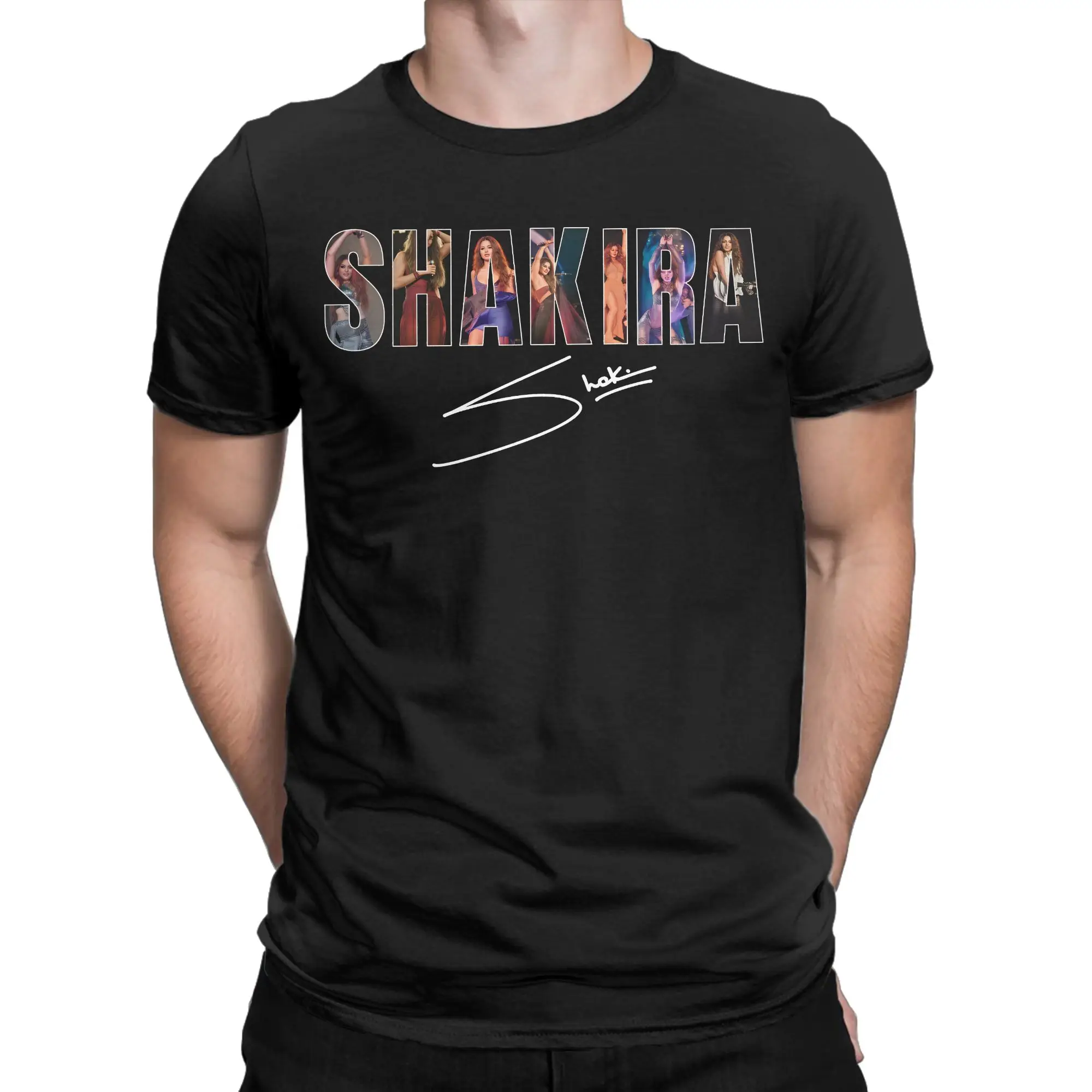 Men Shakira Colombian Music Singer T Shirts  Cotton Clothes Summer Y2K Casual Short Sleeve T-Shirt O-Neck Trending Casual Tshirt
