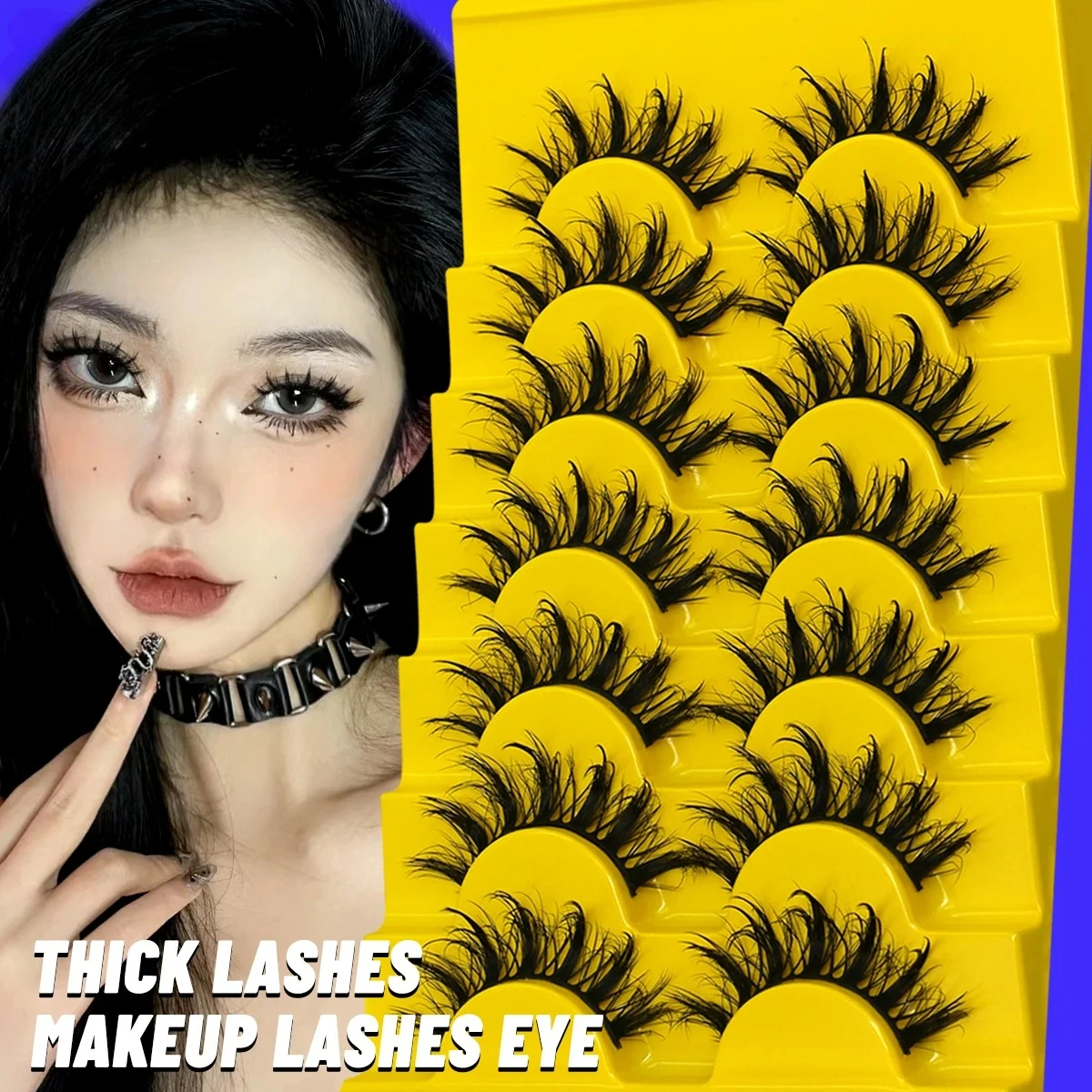 Ciglia soffici e bagnate Ciglia Manga Soffici e morbidi Croce Ciglia finte naturali Lunghe naturali 3D Ciglia finte visone Trucco