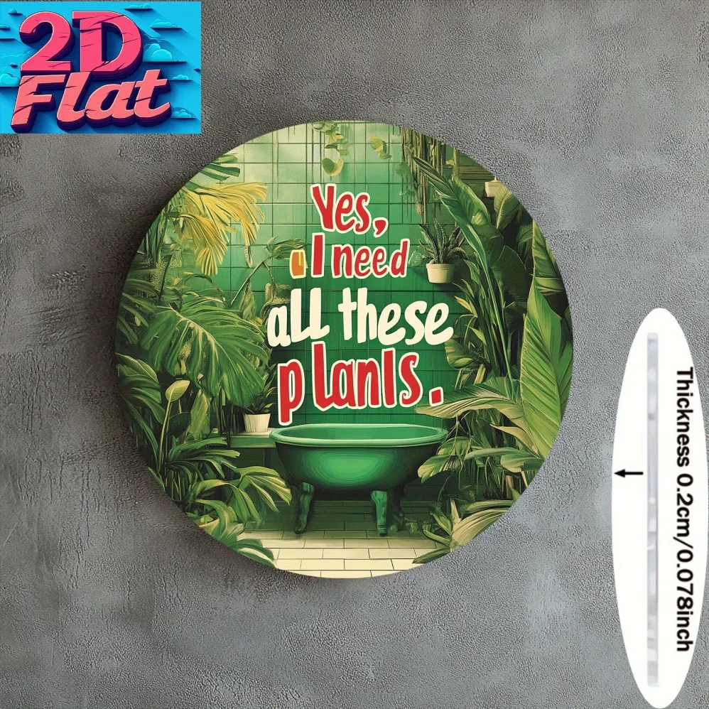 

2D Flat, Wall Art -ropical Bathroom Design,Dustproof, Home Decor for Room, Dustproof Signage,Durable Material, Decorative Plaque