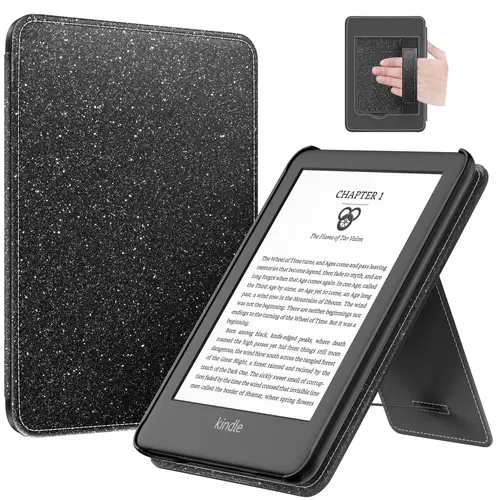 Imagen 1 del producto Funda para Kindle de 6 ""(versión 2024/2022 de 11. a generación), carcasa ligera de cuero PU con soporte y correa de mano, encendido/apagado automático