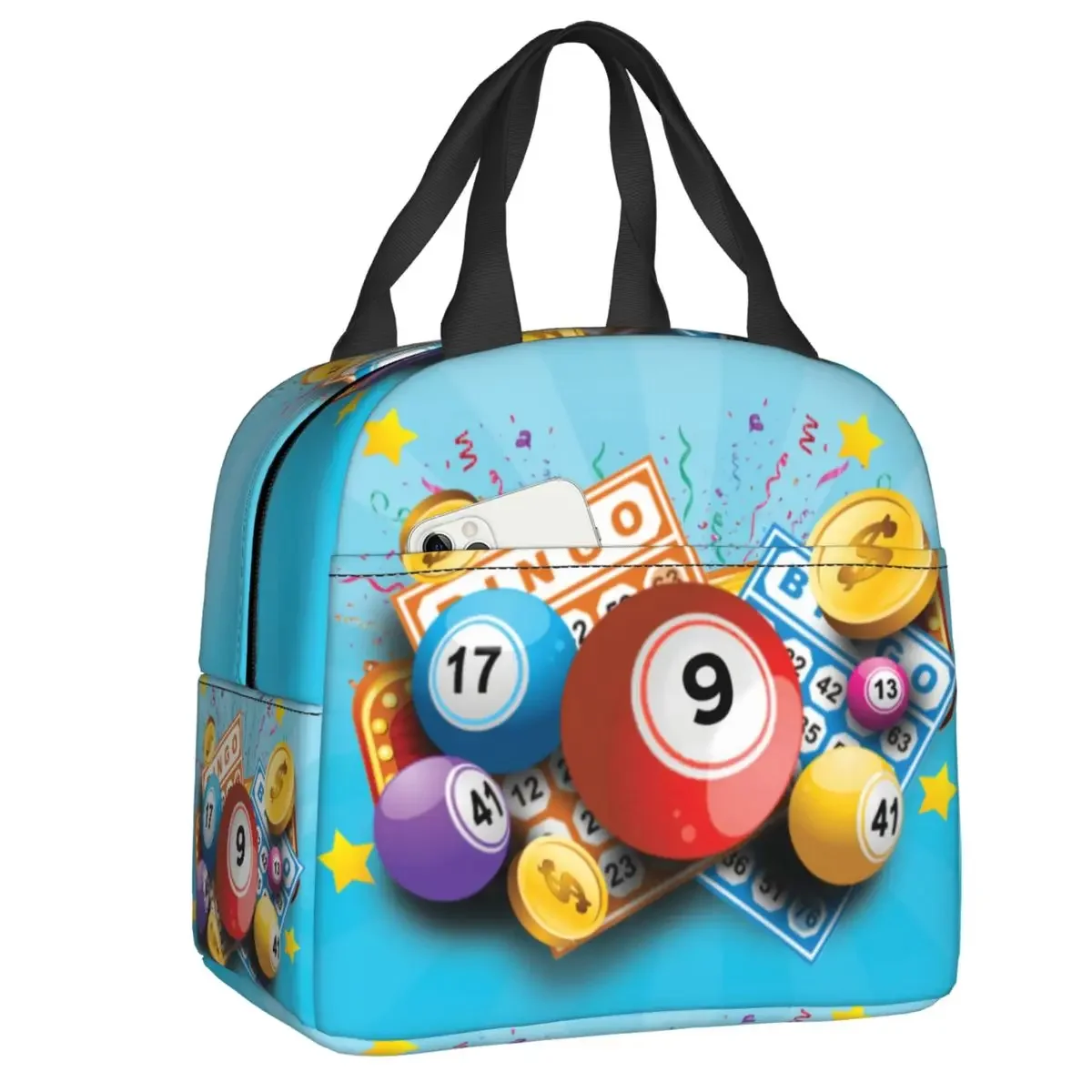 Fiambrera de Bingo para niños y mujeres, bolsa de almuerzo impermeable, térmica, aislante para alimentos, escolar, reutilizable, Picnic