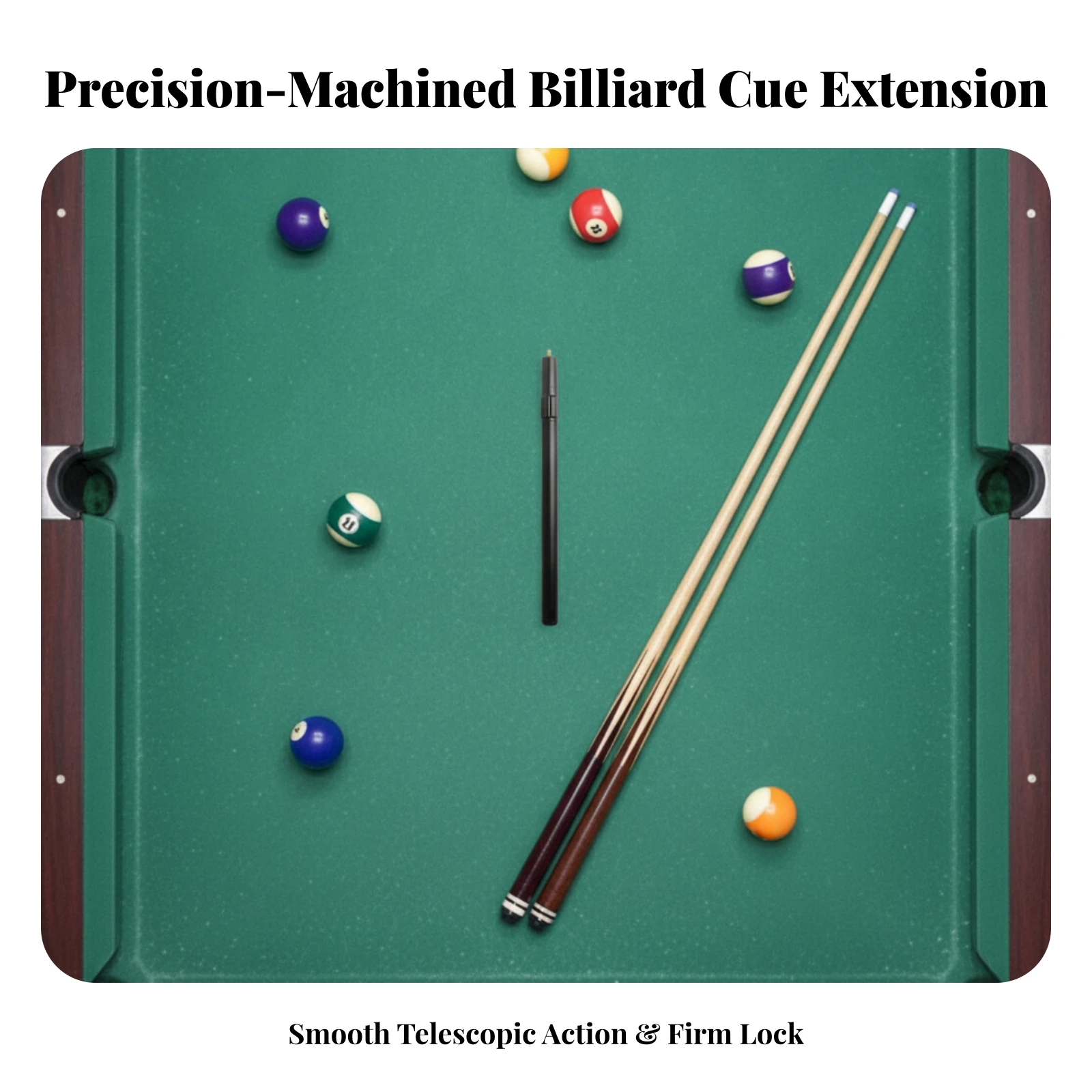 Billiard Cue Extender Metal Telescopic Cue Extender Threaded Slip-Resistant for Snooker