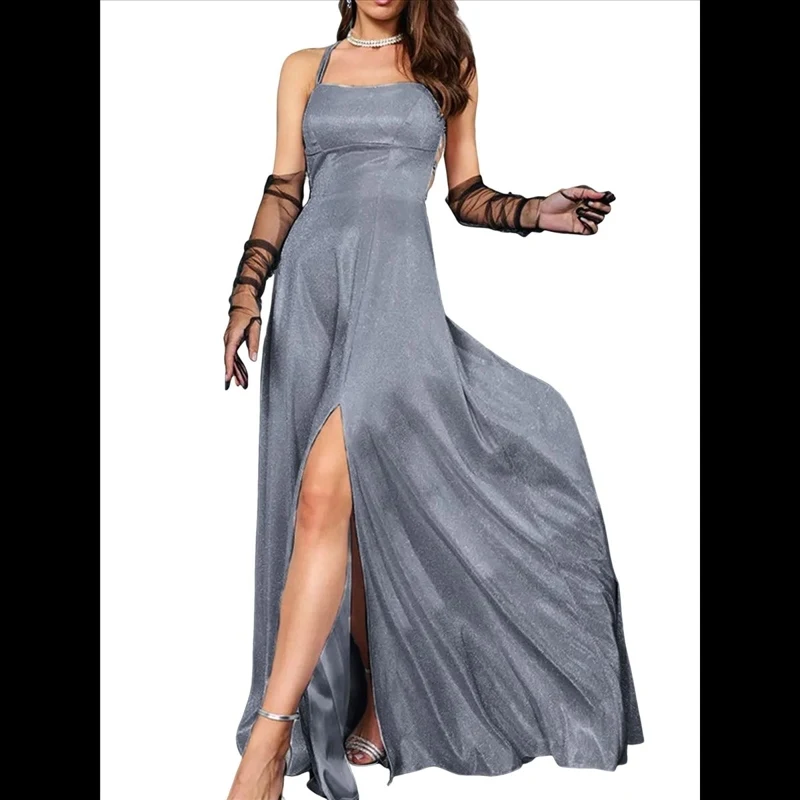 Women's Dress Sexy Spaghetti Strap Backless Side Slit Casual Fashion Elegant Party Vacation Beach Summer