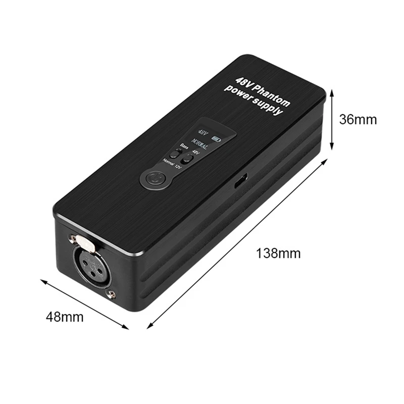 Imagem -03 - Fonte de Alimentação Fantasma 48v 12v Interruptor Recarregável Portátil para Condensador Microfones Pré-amplificador de Microfone Estúdio Record
