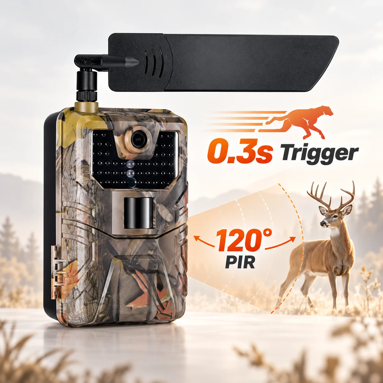 Outdoor 2G SMS MMS SMTP Email Cellular Trail Camera, Built-in 5000mAh Lithium Battery,4K HD 20MP 1080P Wildlife Waterproof Night
