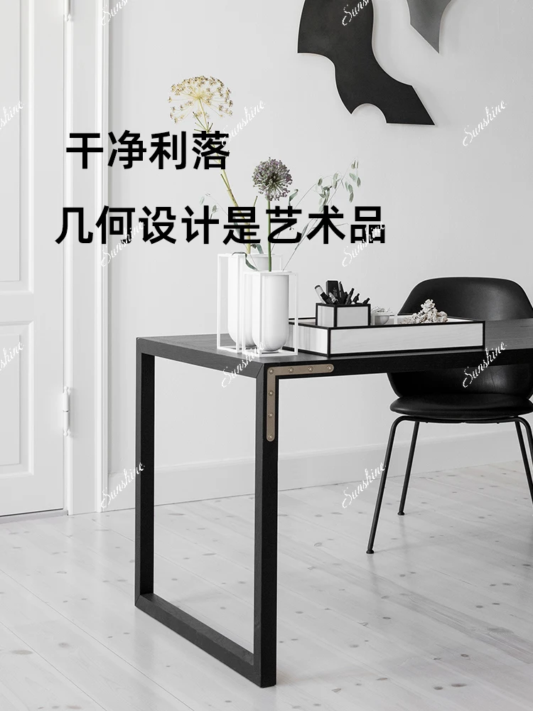 Italian minimalist, light luxury modern small apartment, home office, calligraphy table
