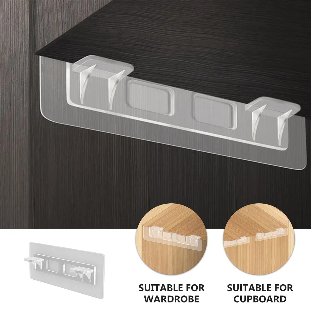 12 Pcs Brackets Adhesive Shelf Support Self Pegs Closet Partition Fixed Pin for Punch Free Bookcase