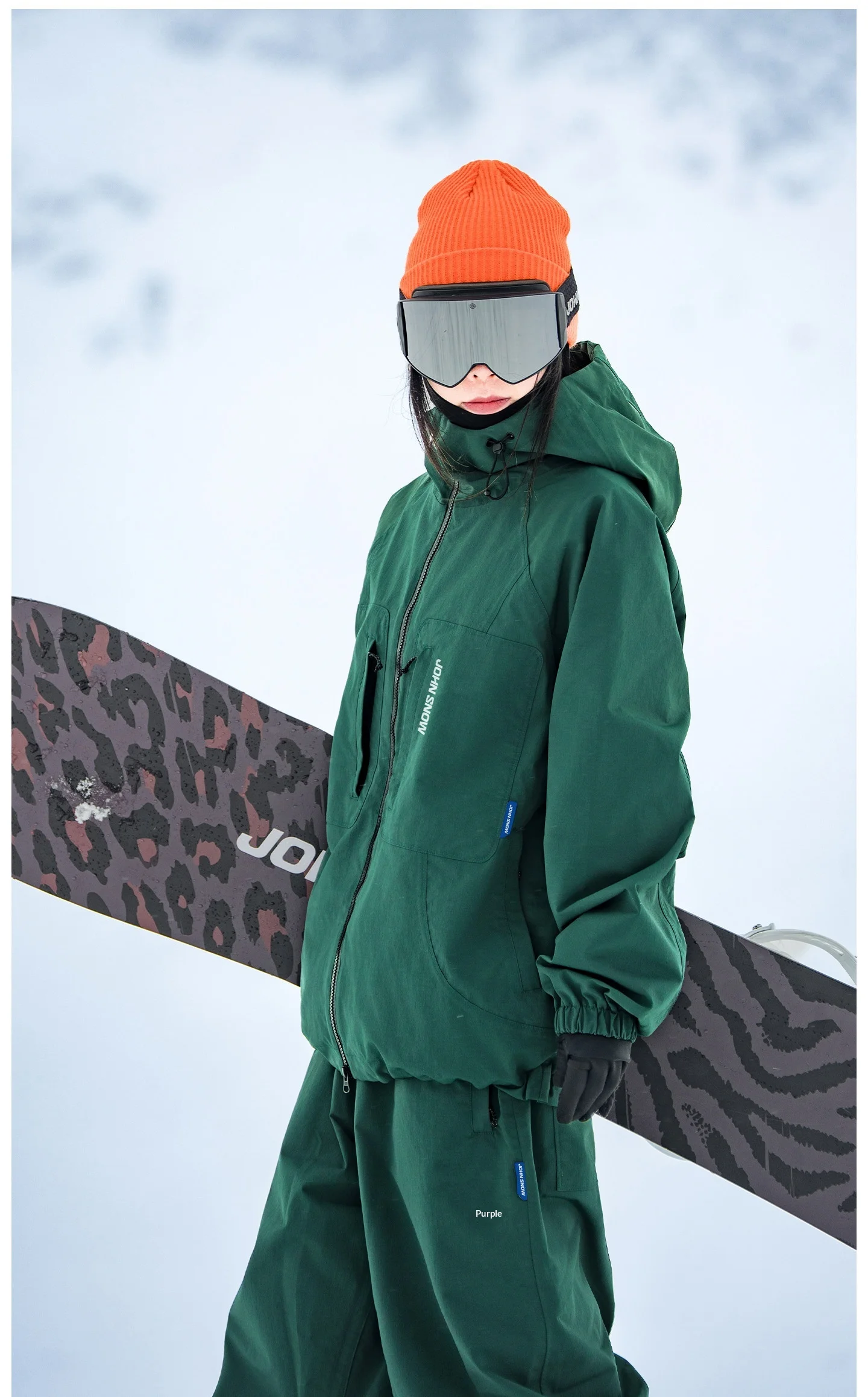 2026 John Snow Unisex 3L Vollständig Versiegelter Skianzug Wasserdicht Winddicht Warm Atmungsaktiv Ski- & Snowboard-Outdoor-Jacke und Hosen-Set – Detail 33