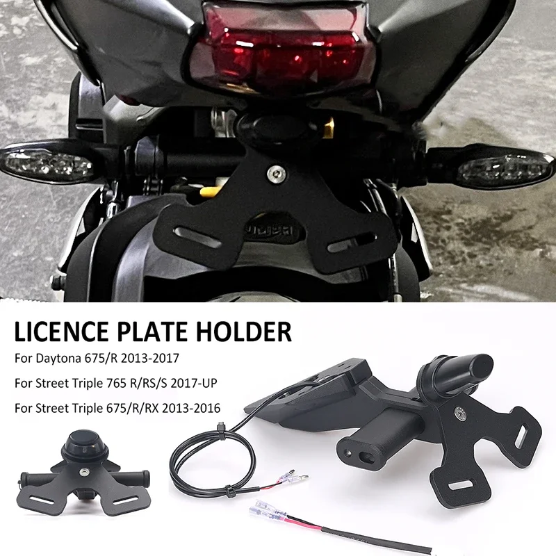 

For Street Triple 765 R RS S 675 Daytona 675 R Motorcycle Rear Short Tail Stock Tidy License Plate Holder Tailstock Bracket Kit