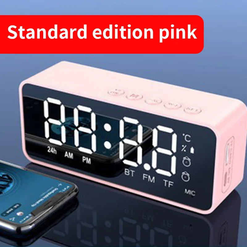 G50 Wireless Bluetooth Speaker with FM Mini Card Mirror Alarm Clock Audio Stall Receiving K Voice Prompt