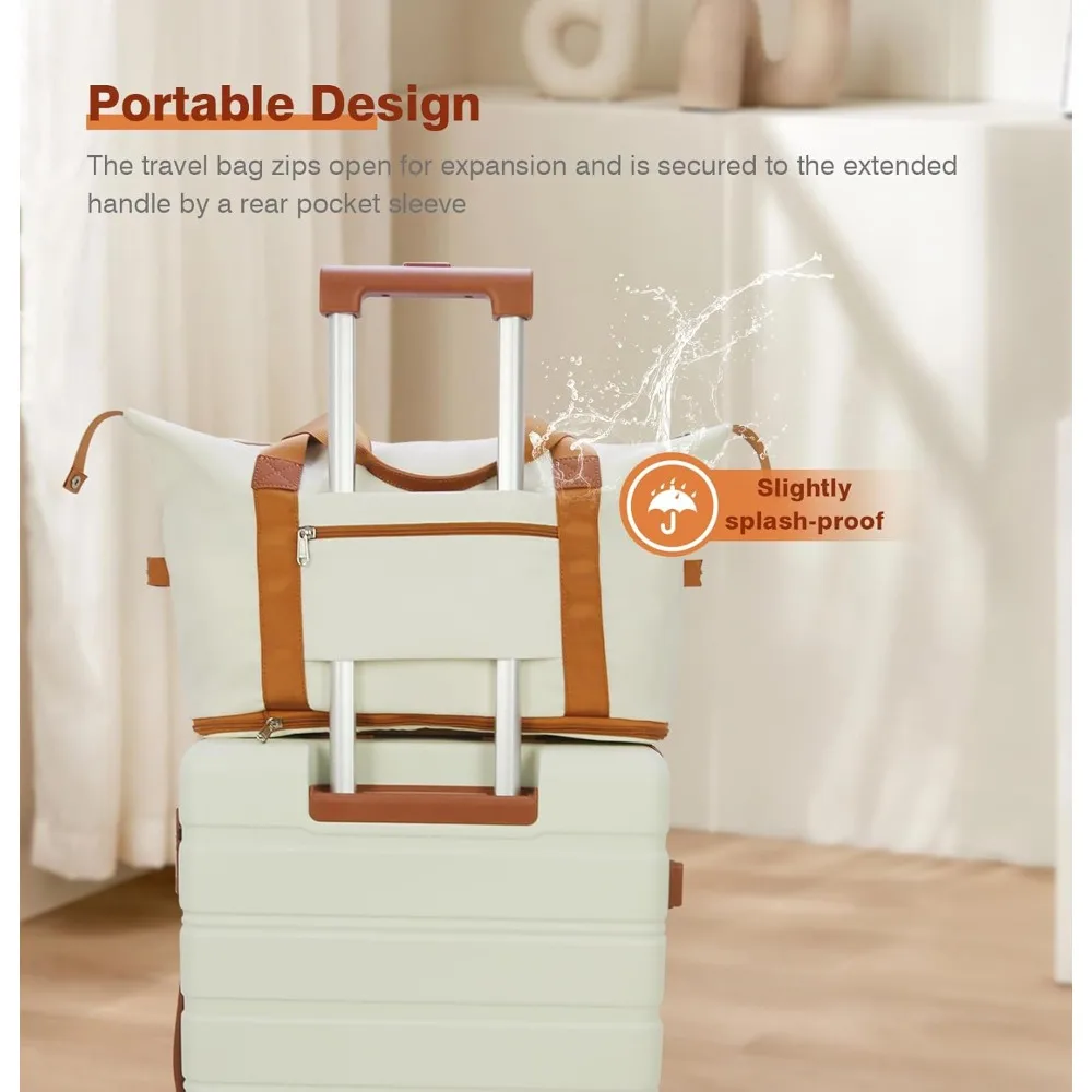 Lightweight 20 Inch Hardshell Carry-On Luggage Set with TSA Locks, Quiet Spinner Wheels, Durable Zipper for Travel