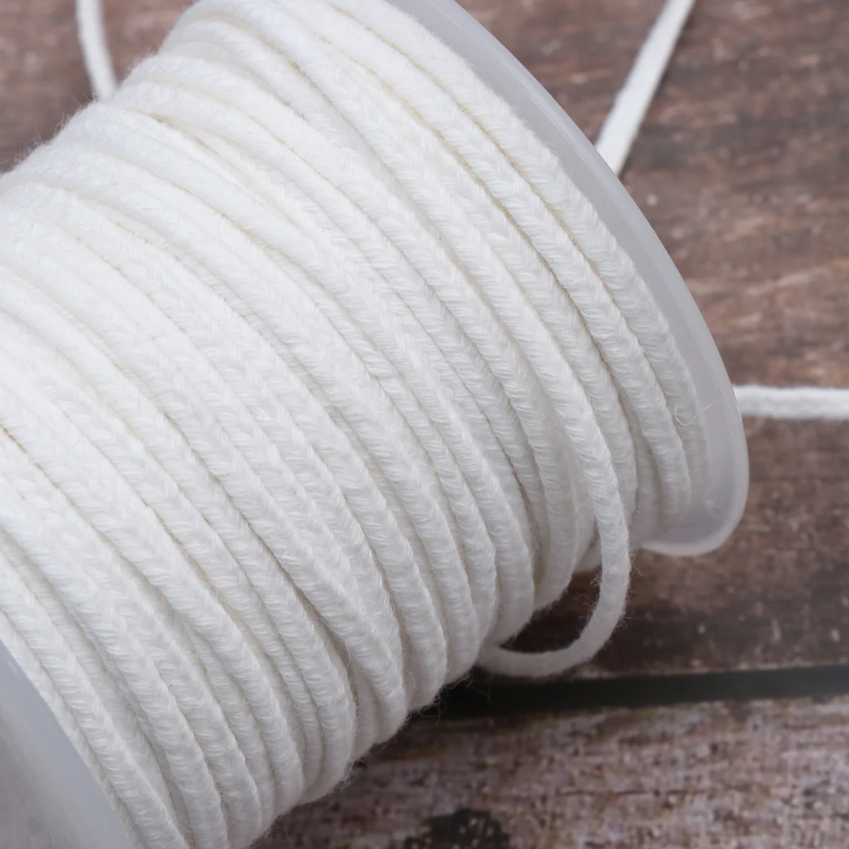 1 Roll 61 Meter Pre Waxed Wicks Making Material DIY Cotton 18 Strands Braided Wick Spool for DIY (White)