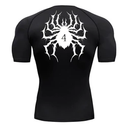 Koszulki kompresyjne z nadrukiem pająka dla mężczyzn Sportowe koszulki szybkoschnące Tshirty Topy Trening na siłowni Bieganie Podkoszulki Baselayers Rash Guard