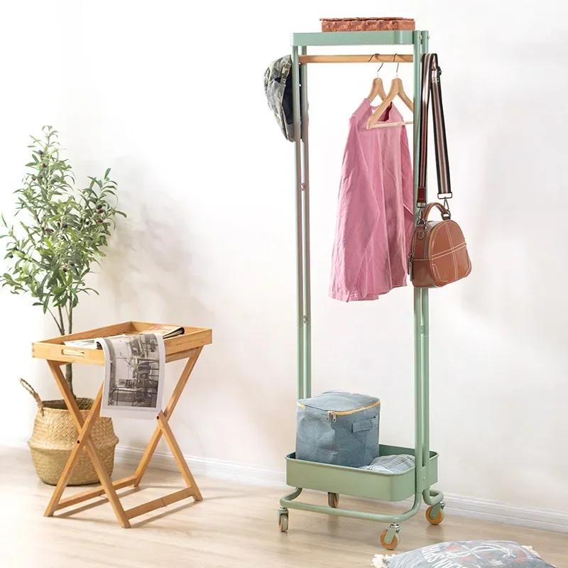 Adjustable Multi-Functional Rolling Coat Rack Mobile Wardrobe Storage with Wheels for Bedroom Clothing Stand Organizer