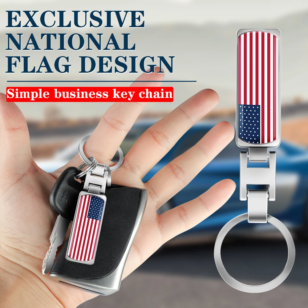 Car Styling Keyring National Flag USA Badge Keychain Key Holder Decor For Tesla Model 3 Model Y Model Y Juniper Model 3 Highland - view 3