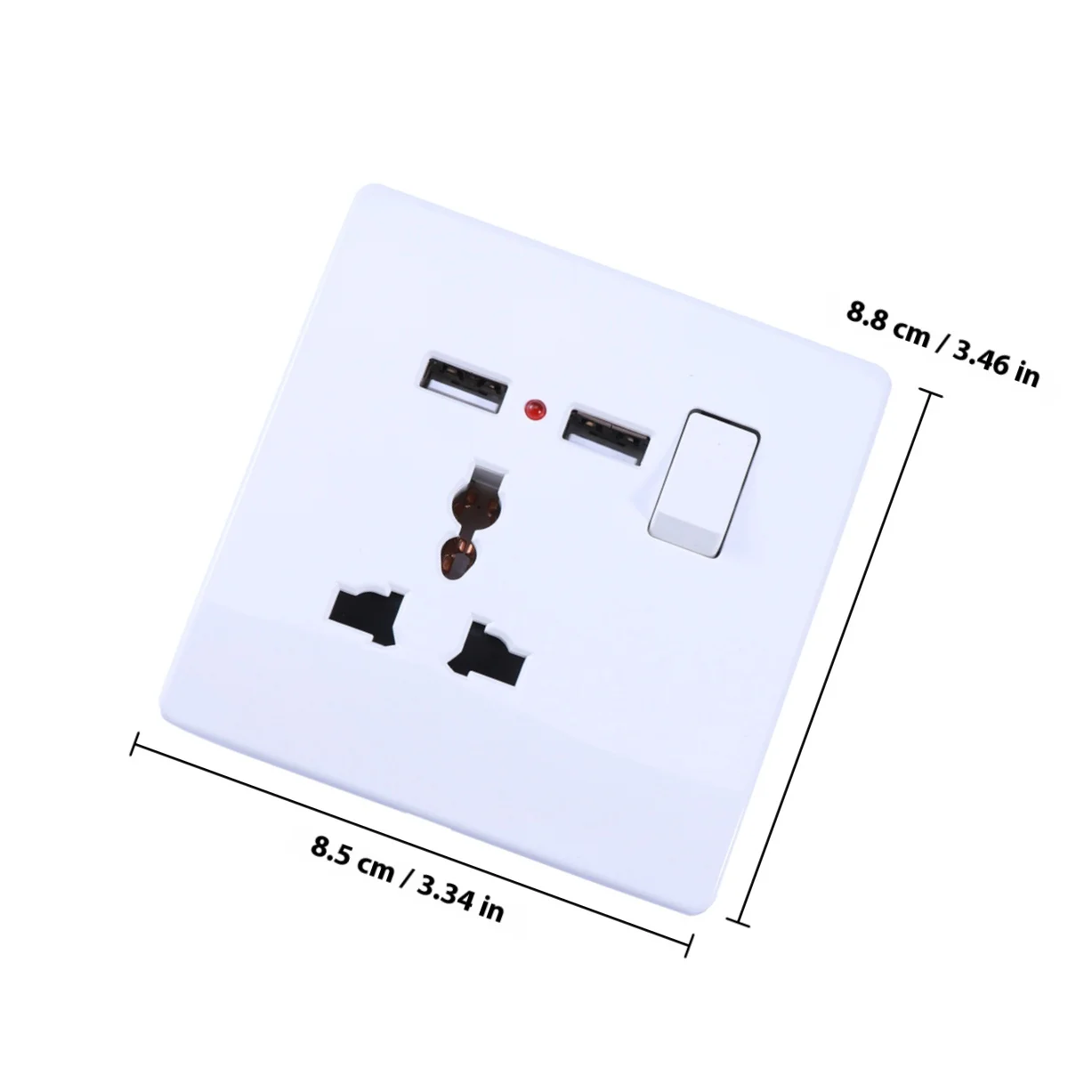 مقبس حائط USB مزدوج عالمي 2A، 3 دبابيس، مخرج إمداد الطاقة للهواتف المحمولة والأجهزة اللوحية والكاميرا الرقمية Mp3 باللون الأبيض #3