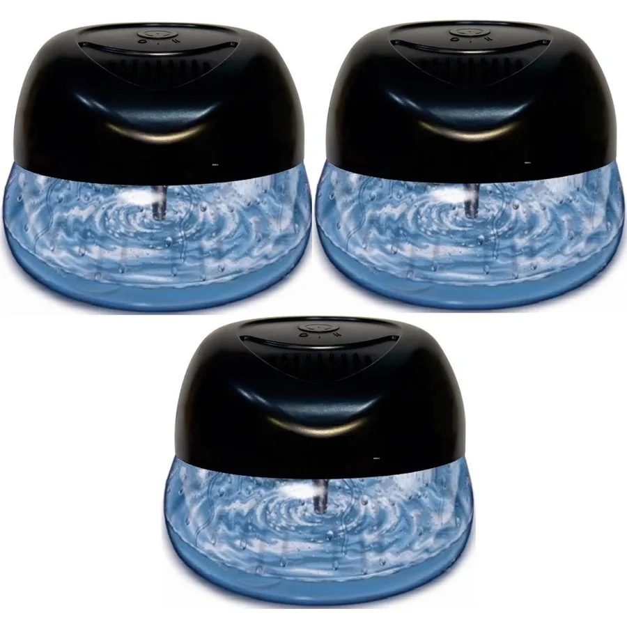 

Bluonics Fresh Aire 3 Pack Water Air Washer Air Revitalizer Freshener with 4 Fragrance Bottles 7-Color LED Night Light White No