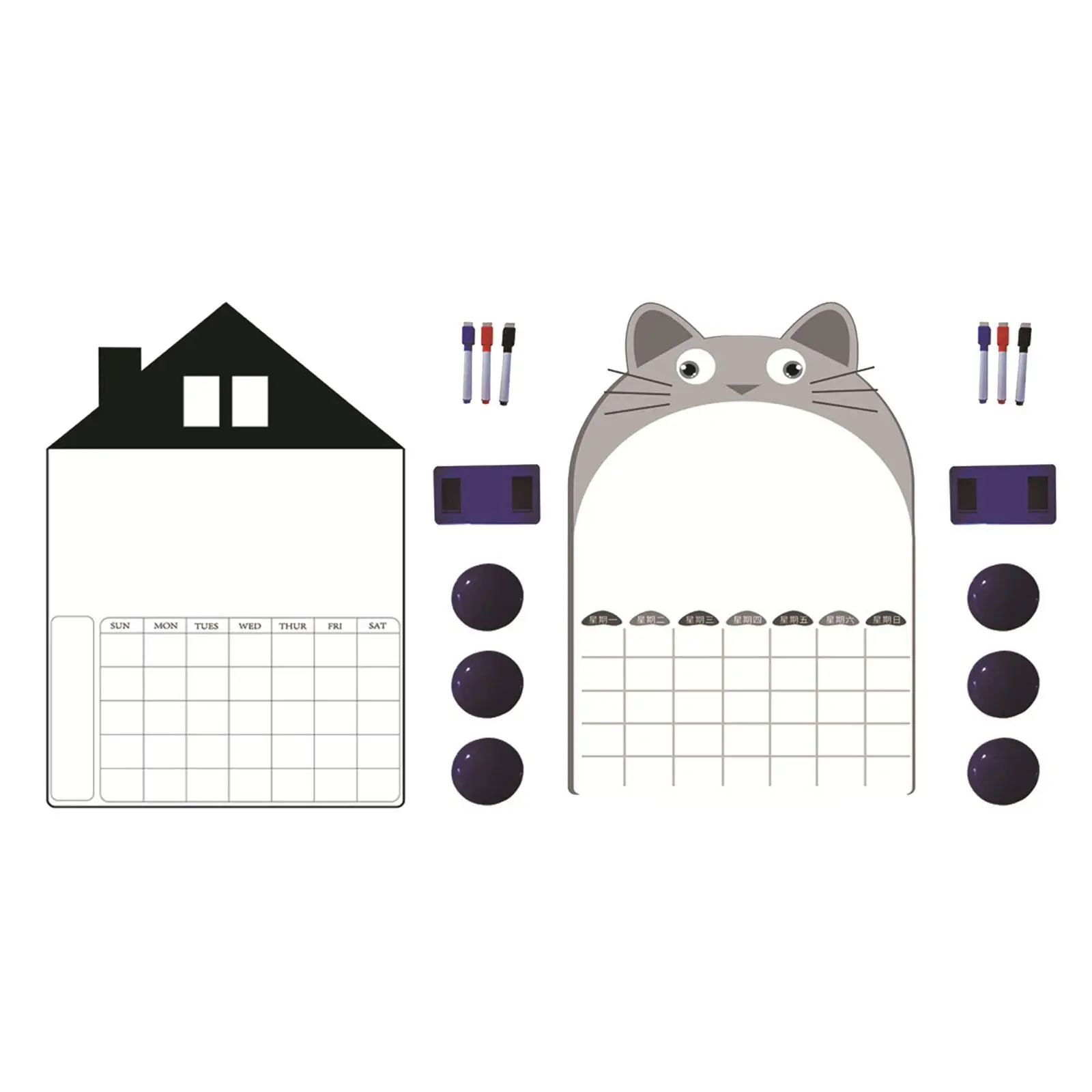 Magnetic Weekly Planner Decoration Accs Easy Using Organizer Dry Erase Board for Office Home Refrigerator Study Kitchen