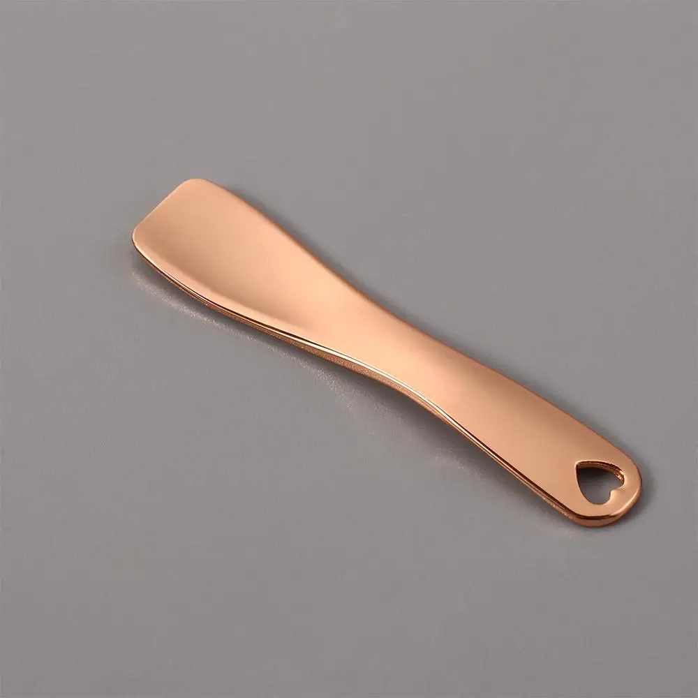 Bâton de crème pour les yeux et le visage en métal et Zinc, spatule cosmétique dorée, masque de maquillage, cuillère à crème, cuillères cosmétiques, cuillère incurvée, 1 pièces