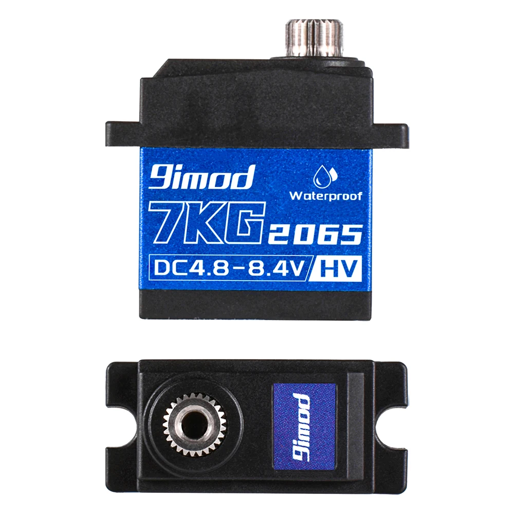 9IMOD Servo Digital de 7kg 2065, Servo Mini Impermeable HV con Engranajes Metálicos, con Soporte/Conexiones de Dirección para Coche RC TRX4M 1/18