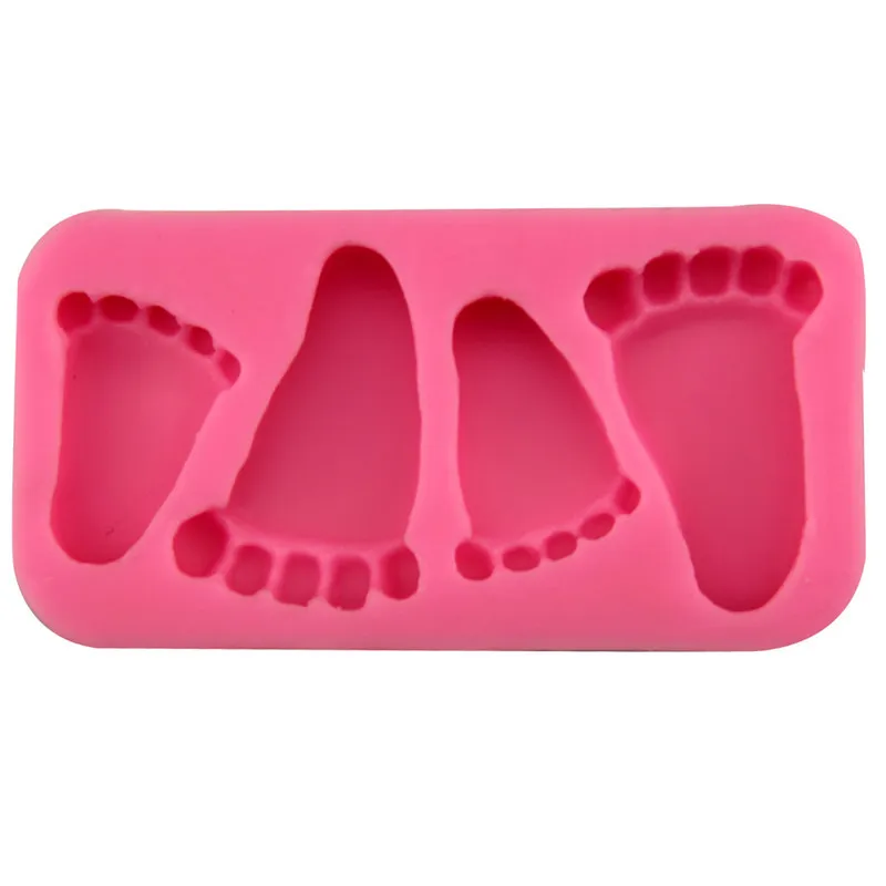 Silicone Baby Feet Shape Cake Mold 3D Feet Fondant Chocolate Candy Jelly Decoration Fondant Mould Cute Child Foot Molds