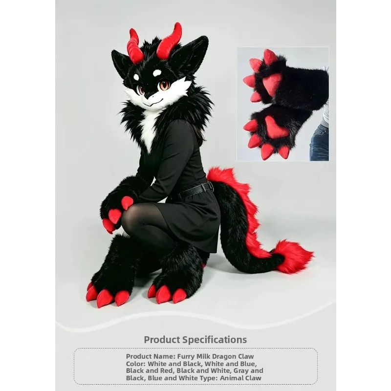 1-pair-fursuit-paw-gloves-black-white-plush-animal-paw-hand-covers-furry-cosplay-costume-accessories-for-halloween-party