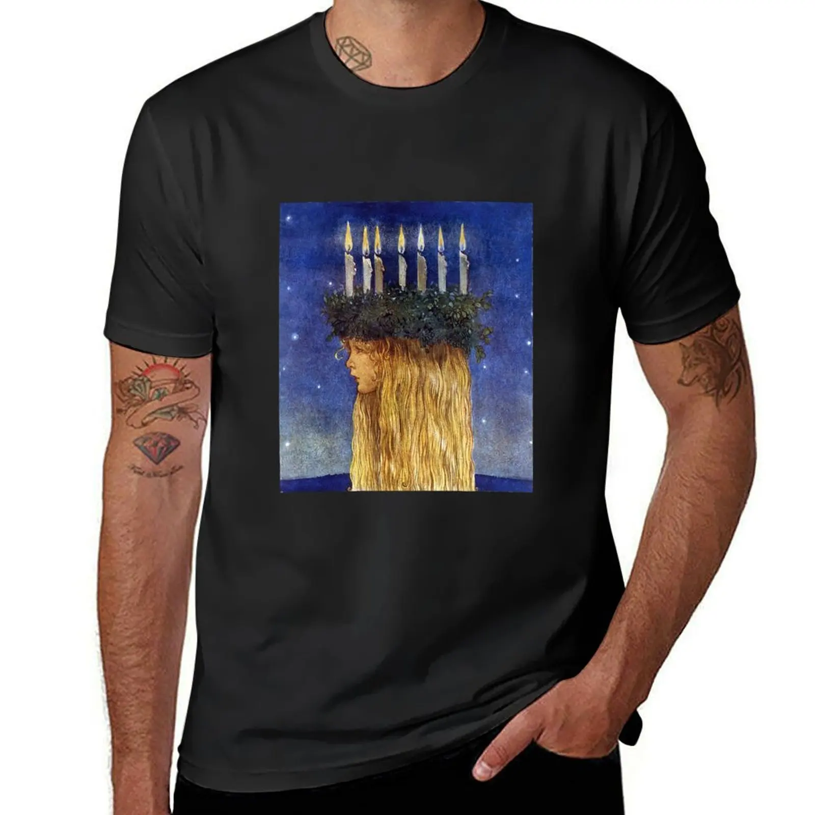 St. Lucia - John Bauer, advent T-Shirt heavyweights anime plus sizes mens graphic t-shirts