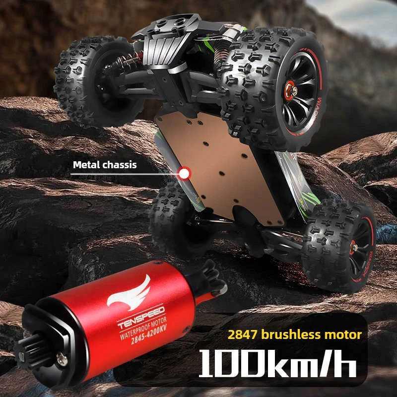 لعبة سيارة أشياء رائعة هدية مضحكة - 90 كم / ساعة شاحنة 4WD Rc عالية السرعة، 1: 14 سيارات Rc للتسلق على الطرق الوعرة بدون فرش #4