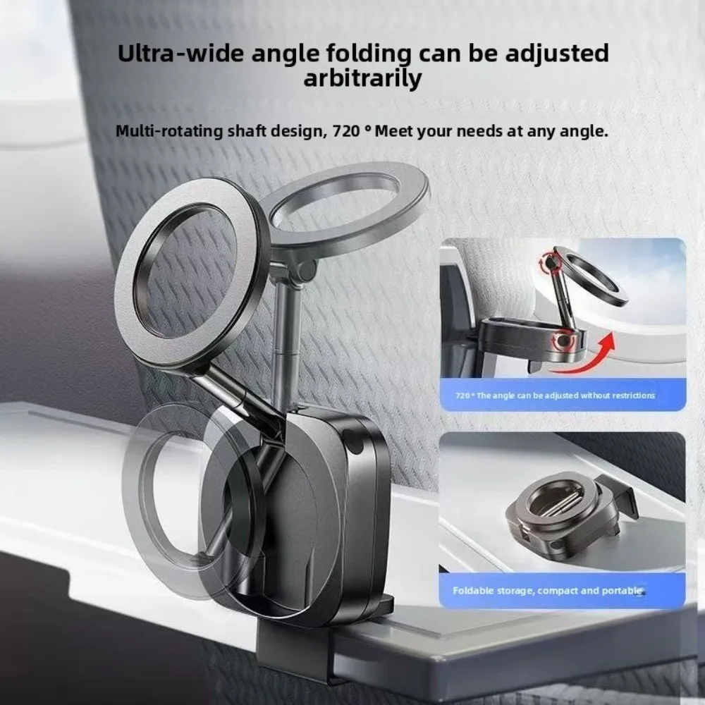 

Портативный магнитный автомобильный держатель для телефона, складной на 360° ° Вращающееся крепление для телефона с защитой от сотрясений, регулируемый кронштейн для телефона без помощи рук