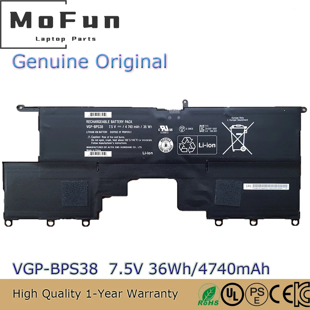 

Original VGP-BPS38 7.5V 36Wh Laptop Battery for Sony VAIO SVP13 SVP132A SVP1322 Pro 11 Pro 13
