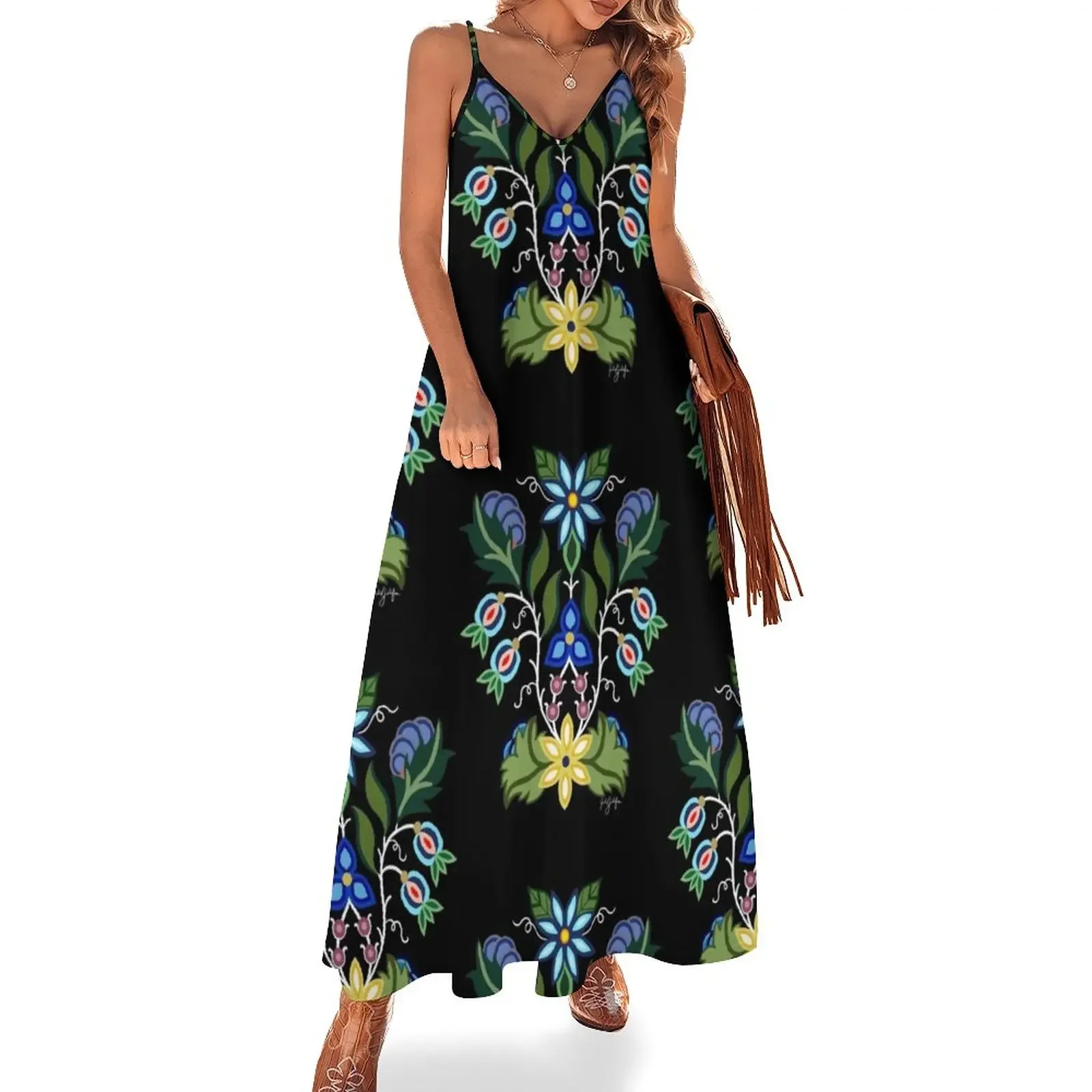 

Ojibwe Floral Sleeveless Dress birthday dress dresses for women