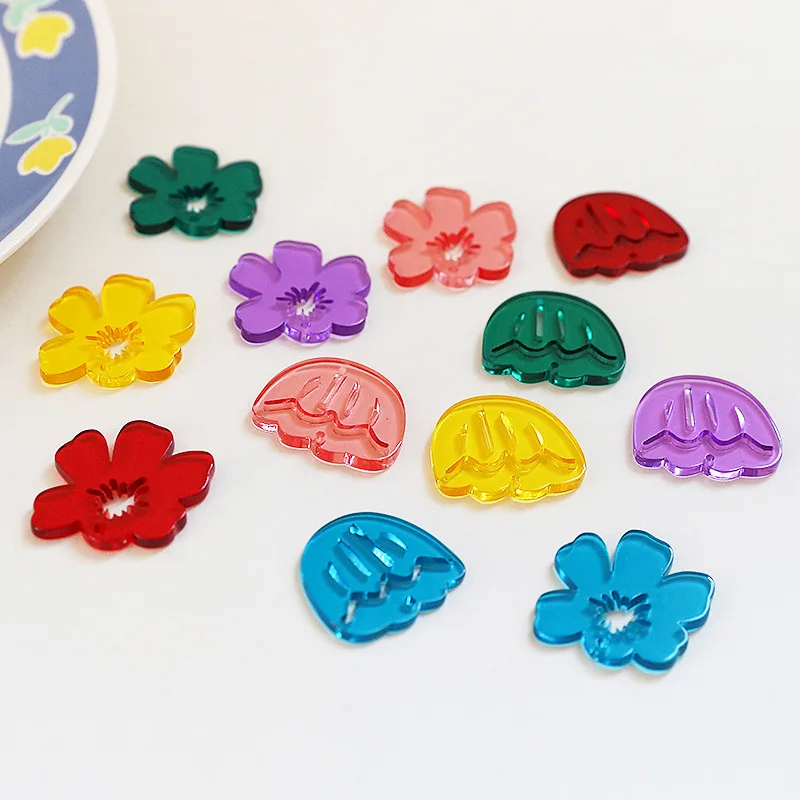 10pcs Transparent Acrylic Pendant Charms Flower Hollow Jewelry Pendant Diy Jewelry Making Findings Handmade Necklace Earrings