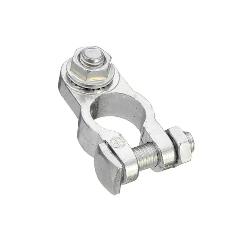 Abrazadera de Terminal de batería de coche, accesorio de aleación de Zinc, polo positivo y negativo, Conector de tornillo, 12V, 2 unidades