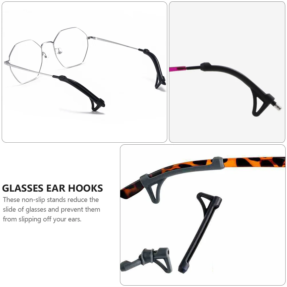 

1 set Anti-Slip Glasses Ear Hooks Black For Sports Running Daily Wear Eyeglasses Grip Retainer Protective Accessories