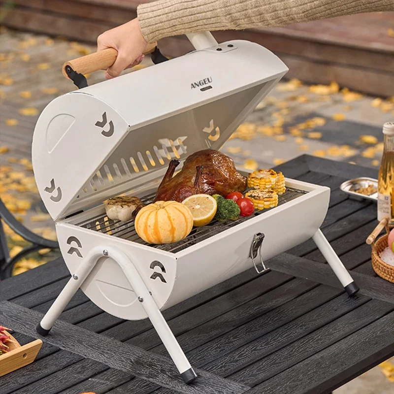 Holiday Camping Woven Charcoal Out Door Small Portable Mongolian SmokelessBBQ Table Korean BBQ Grill Restaurant