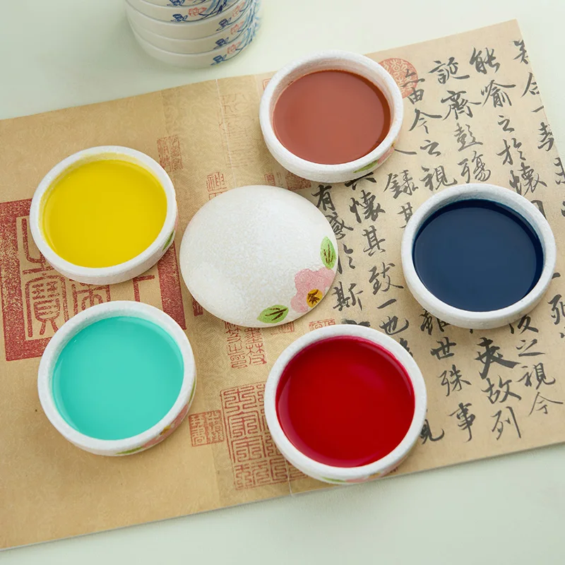 Mixing Ink Tray Watercolor Pigment Tray Stackable 5 Layers Oil Painting Porcelain Mixing Palette Paint Tray for Store Classroom